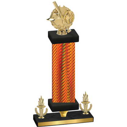 Premium Single Orange Carbon Fiber Victory Baseball Trophy