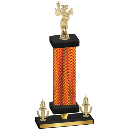 Premium Single Orange Carbon Fiber Victory Academics Trophy