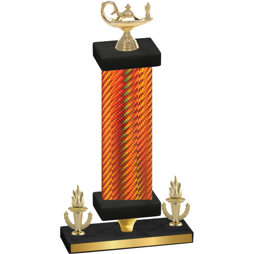 Premium Single Orange Carbon Fiber Victory Academics Trophy