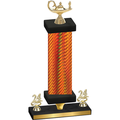 Premium Single Orange Carbon Fiber Year Academics Trophy