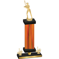 Premium Single Orange Carbon Fiber First Place Softball Trophy