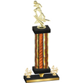 Premium Single Orange Glacier Fourth Place Football Trophy