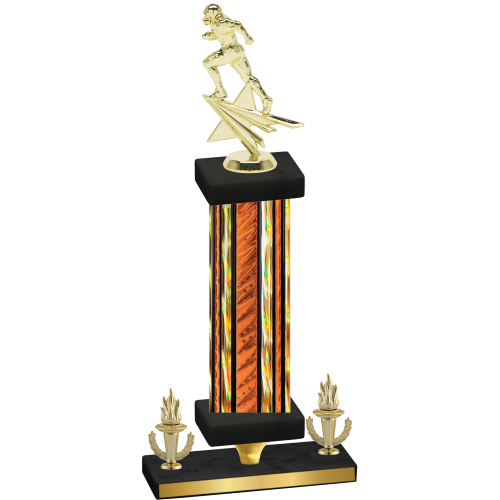 Premium Single Orange Glacier Victory Football Trophy