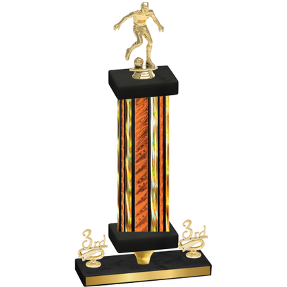 Premium Single Orange Glacier Third Place Soccer Trophy