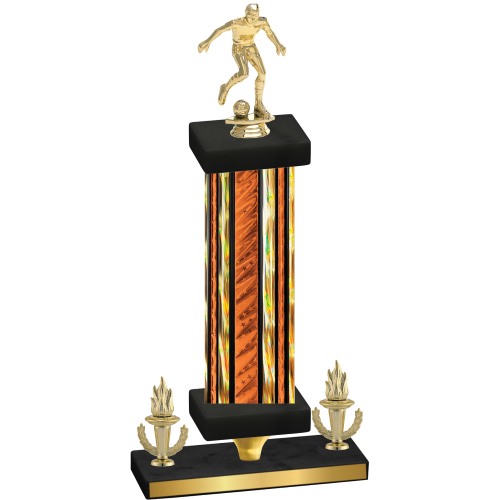 Premium Single Orange Glacier Victory Soccer Trophy