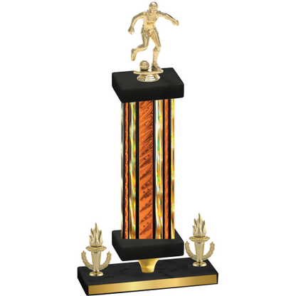 Premium Single Orange Glacier Victory Soccer Trophy