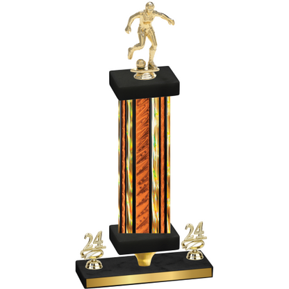 Premium Single Orange Glacier Year Soccer Trophy