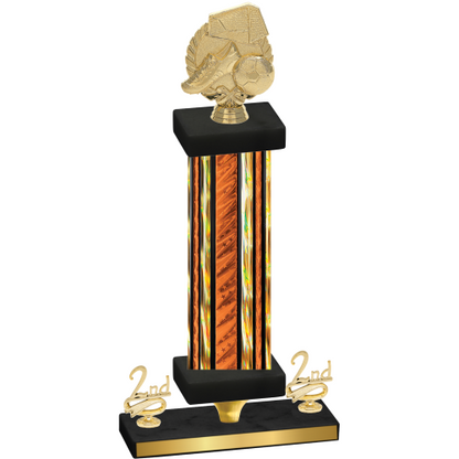 Premium Single Orange Glacier Second Place Soccer Trophy