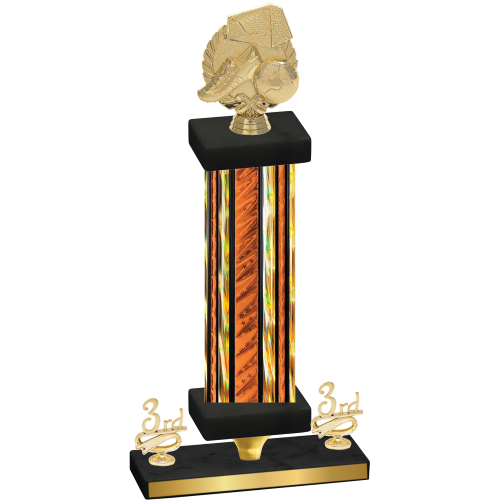 Premium Single Orange Glacier Third Place Soccer Trophy