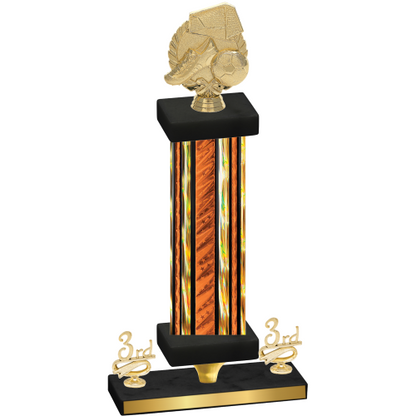 Premium Single Orange Glacier Third Place Soccer Trophy