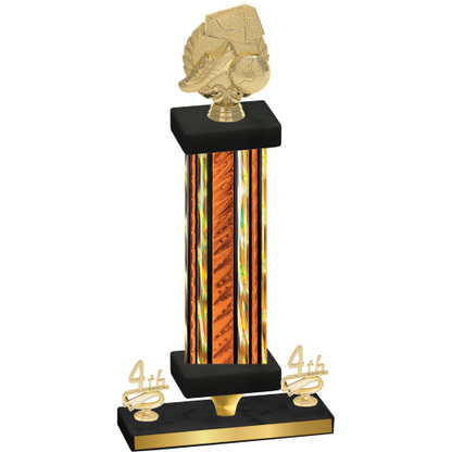Premium Single Orange Glacier Fourth Place Soccer Trophy