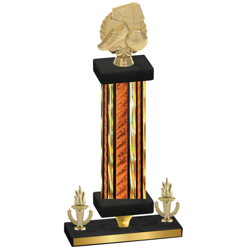 Premium Single Orange Glacier Victory Soccer Trophy