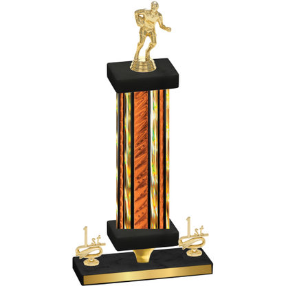 Premium Single Orange Glacier First Place Rugby Trophy