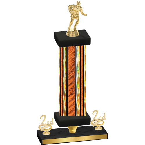 Premium Single Orange Glacier Second Place Rugby Trophy