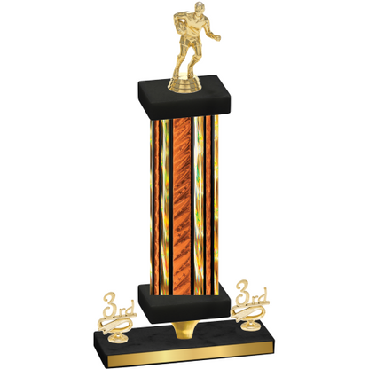 Premium Single Orange Glacier Third Place Rugby Trophy