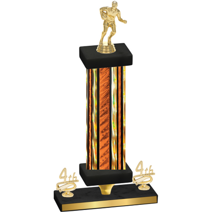 Premium Single Orange Glacier Fourth Place Rugby Trophy
