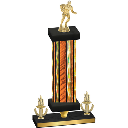 Premium Single Orange Glacier Victory Rugby Trophy