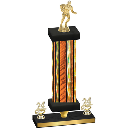 Premium Single Orange Glacier Year Rugby Trophy