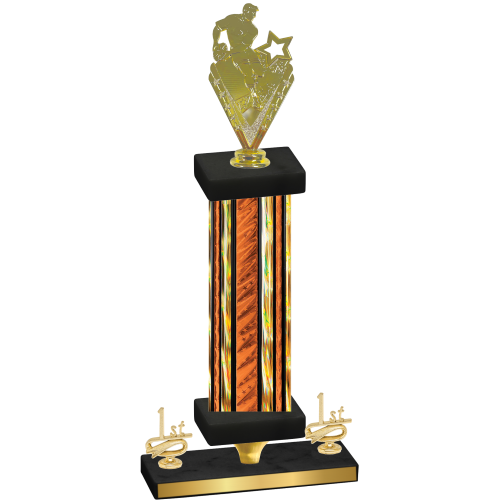 Premium Single Orange Glacier First Place Rugby Trophy
