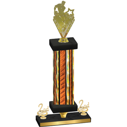 Premium Single Orange Glacier Second Place Rugby Trophy