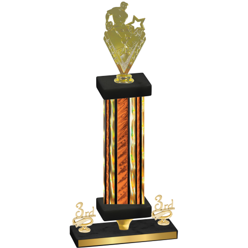 Premium Single Orange Glacier Third Place Rugby Trophy