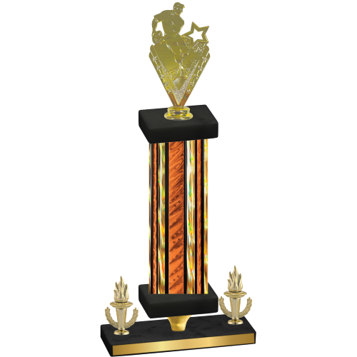 Premium Single Orange Glacier Victory Rugby Trophy