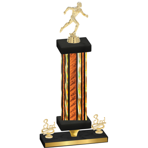 Premium Single Orange Glacier Third Place Running Trophy