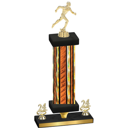 Premium Single Orange Glacier Year Running Trophy