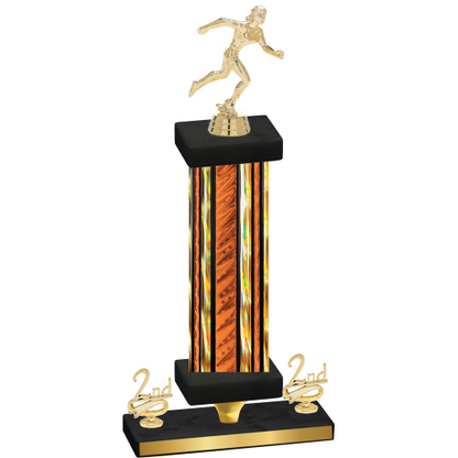 Premium Single Orange Glacier Second Place Running Trophy