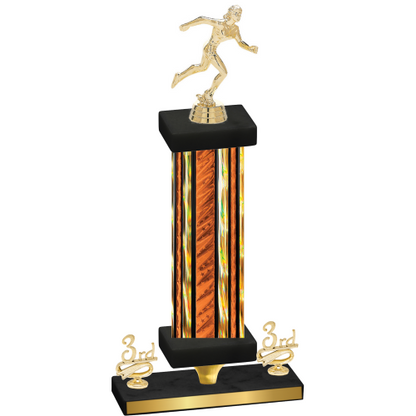 Premium Single Orange Glacier Third Place Running Trophy