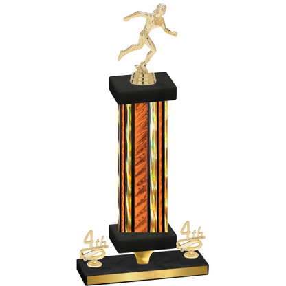 Premium Single Orange Glacier Fourth Place Running Trophy
