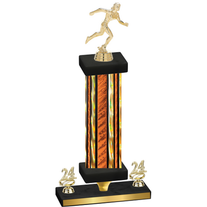 Premium Single Orange Glacier Year Running Trophy