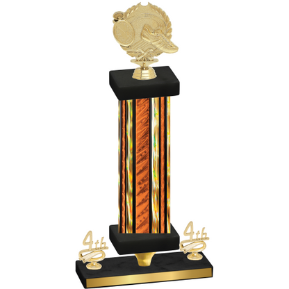 Premium Single Orange Glacier Fourth Place Running Trophy