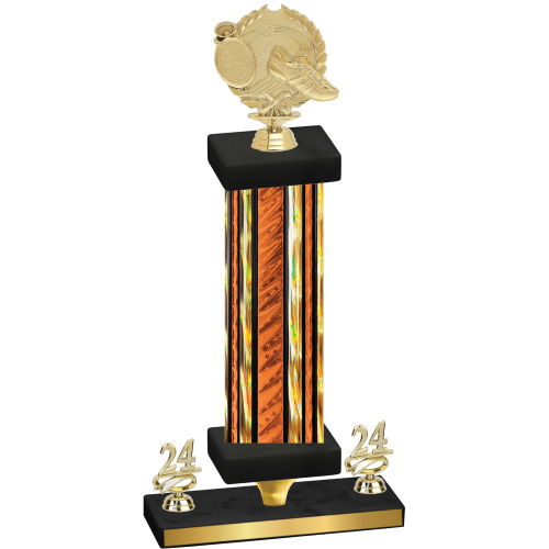 Premium Single Orange Glacier Year Running Trophy