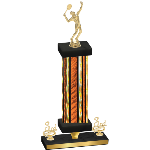 Premium Single Orange Glacier Third Place Tennis Trophy