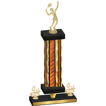 Premium Single Orange Glacier Fourth Place Tennis Trophy