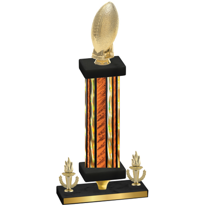 Premium Single Orange Glacier Victory Football Trophy