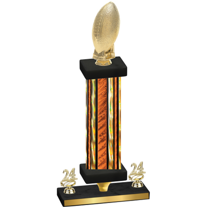 Premium Single Orange Glacier Year Football Trophy