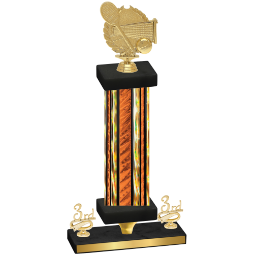 Premium Single Orange Glacier Third Place Tennis Trophy