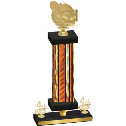 Premium Single Orange Glacier Fourth Place Tennis Trophy