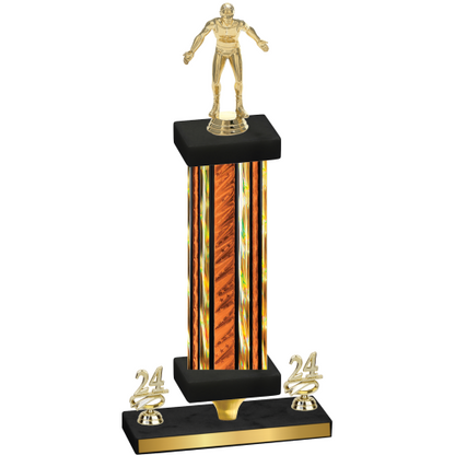 Premium Single Orange Glacier Year Wrestling Trophy