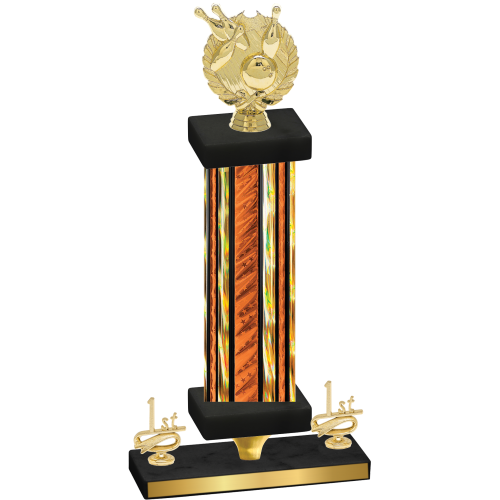 Premium Single Orange Glacier First Place Bowling Trophy
