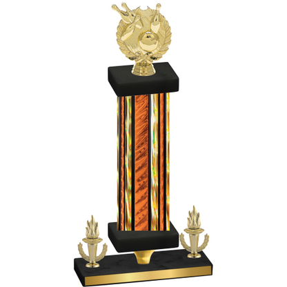 Premium Single Orange Glacier Victory Bowling Trophy