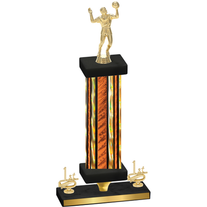 Premium Single Orange Glacier First Place Volleyball Trophy