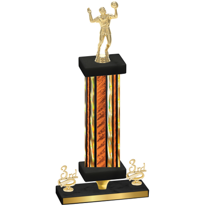 Premium Single Orange Glacier Third Place Volleyball Trophy