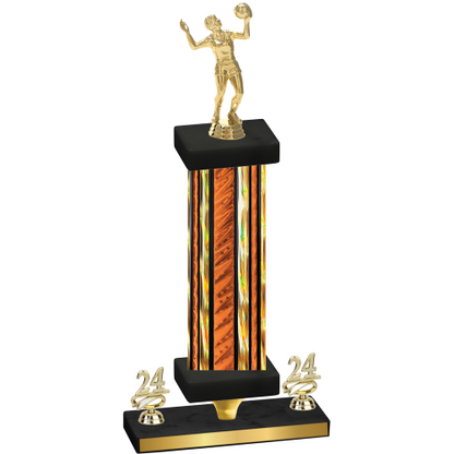 Premium Single Orange Glacier Year Volleyball Trophy