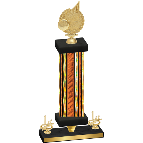 Premium Single Orange Glacier First Place Volleyball Trophy