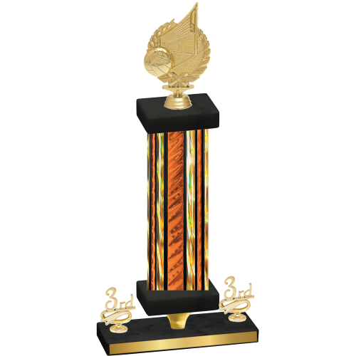 Premium Single Orange Glacier Third Place Volleyball Trophy