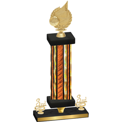 Premium Single Orange Glacier Third Place Volleyball Trophy