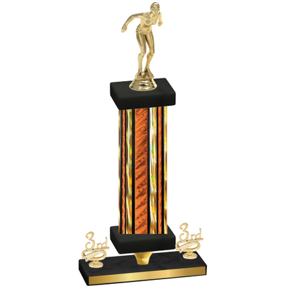 Premium Single Orange Glacier Third Place Tennis Trophy